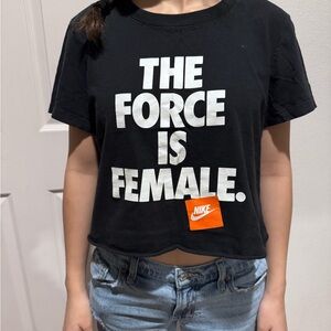 Nike Women's Black 'The Force is Female' Crop Top